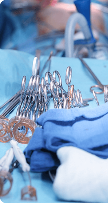 Surgery tools used in a bioskills laboratory